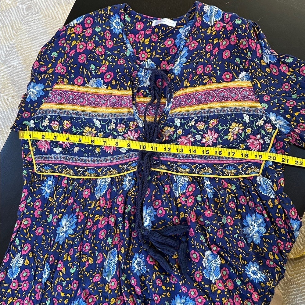 R. Vivimos Boho Cottagecore Peasant Long Sleeve Midi Dress - Picture 7 of 10